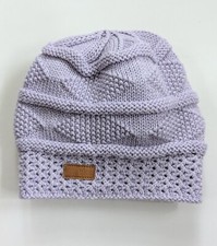 Alaska Polarwear Fleece Lined Lavender Horizontal Bands Beanie Hat