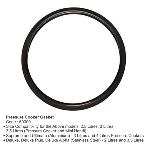 Prestige Mini Pressure Cooker Gasket - #60000 - 2.5/3/3.5 L Detailed Description
