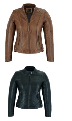 Damen Lederjacken klassisch Biker Mode Stil Echtleder 