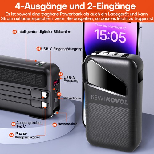 Powerbank 9000000mAh Tragbar Externer Batterie USB Ladegerät für Alle Handys - Zdjęcie 4 z 19