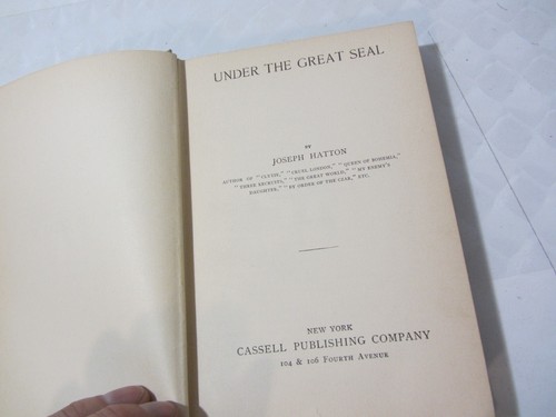 antique book Under the Great Seal antique hardcover book 1893 Joseph Hatton - Picture 5 of 11