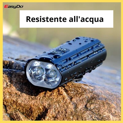Luce per bici USB impermeabile 8000LM LED Faro anteriore per bicicletta Doppia lampada per ciclismo Nessuna batteria
