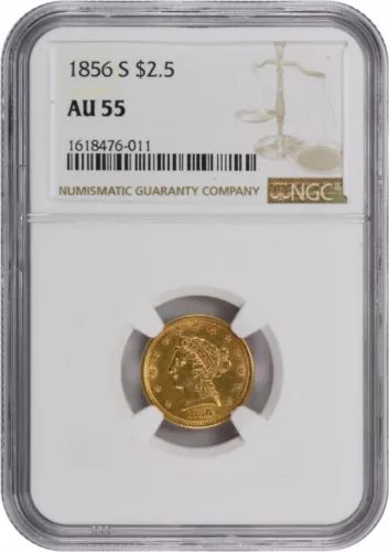 1856-S $2.50 Gold Liberty Head AU55 NGC