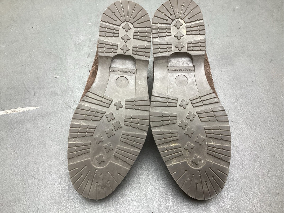 Brooks Brothers Brown Suede Leather Wingtip Oxfords Mens Shoes 8.5