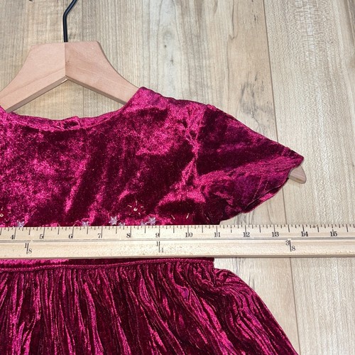 Marks And Spencer Girls Pink Velvet Short Sleeve A-Line Dress Size 5 Years - Picture 9 of 9