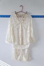 Vintage 90s Victoria's Secret Gold Label Elegant Satin Pajama Set Size P Ivory