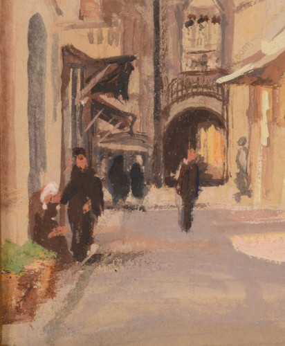 Georg Macco (1863-1933) "On Island Rhodos, Greece", small gouache, ca.1900 - Picture 4 of 12