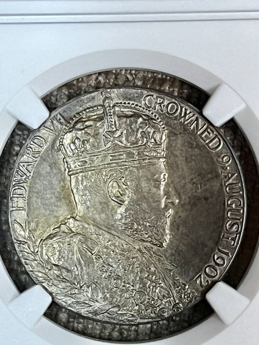 1902 Solid Silver UNC Coronation Medal for Edward VII (F100) - Picture 2 of 5