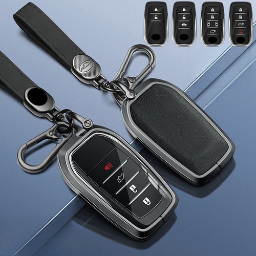 Aluminum Alloy Leather Car Key Case Cover For Toyota Corolla CH-R Avalon Camry  - Bild 3 von 17