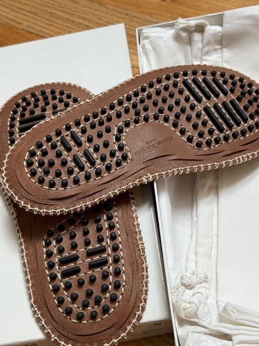 MAISON MARGIELA SS22 Brown Leather Laser Cut Leather Shoes Moccasins 38 7.5 NIB - Picture 6 of 9