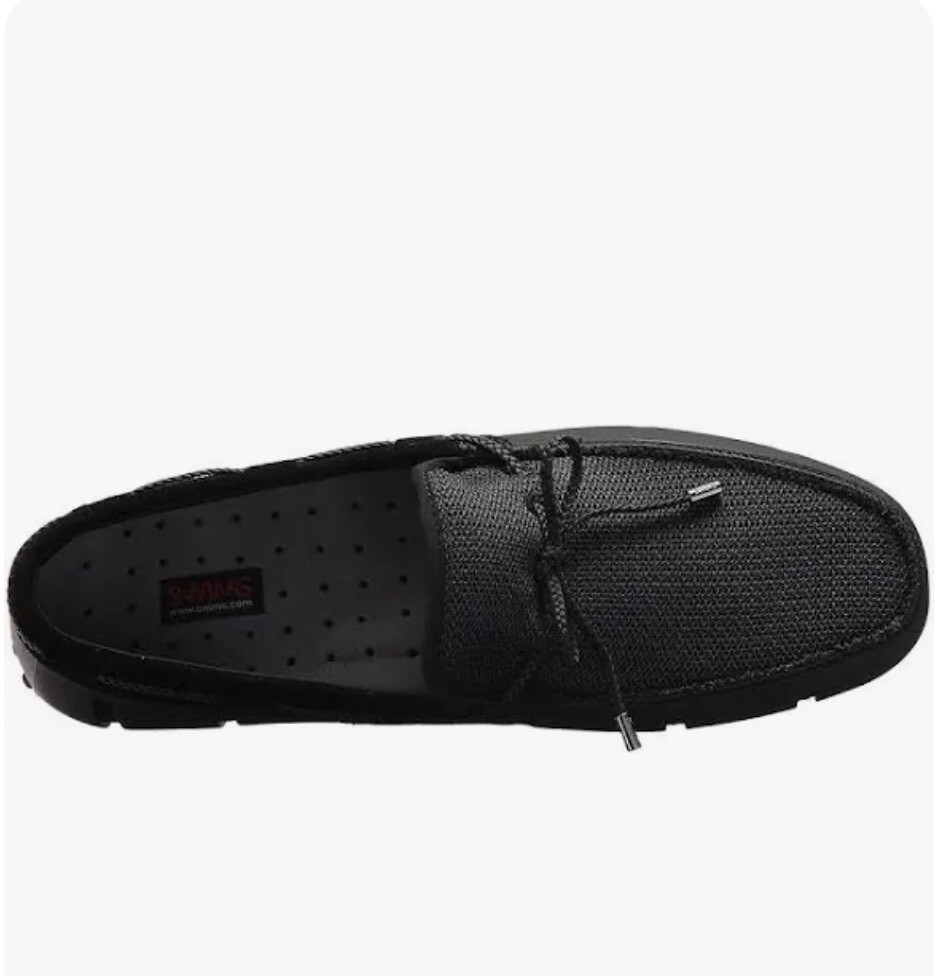 SWIMS Shoes Mens Sz 9 Braided Lace Lux Loafer Driver Art: 21290 Black/Graphite SWIMS Braided Lace Lux Loafer Driver Black/Graphite Size 9  main image 2