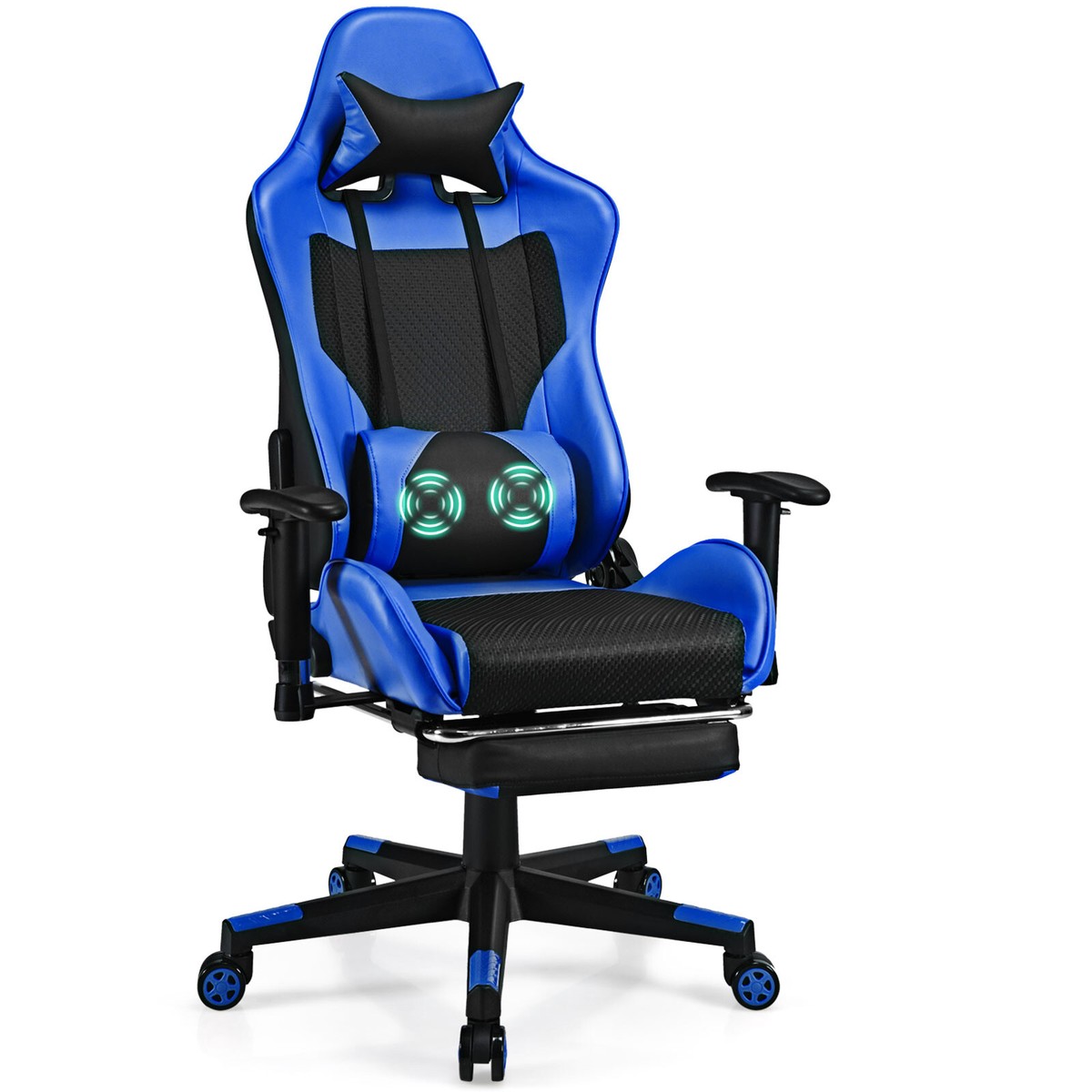 Massage Gaming Chair Reclining Racing Office Chair with Lumbar