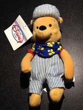 NWT DISNEY STORE CHOO CHOO WINNIE THE POOH 8" DISNEY MINI BEAN BAG PLUSH TOY