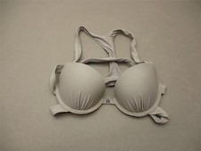 34B Aerie Womens Gray Underwire Lined Racerback Bikini Top Swimwear 7N