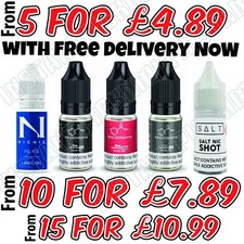 Nicotine Shots 10ml x 5 18mg/15mg NicDrops Nic Shots Vape 70% 100% VG Premium UK