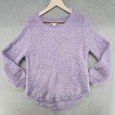 John Paul Richard Petite Eyelash-Knit Sweater Purple  Size L Large Cozy Soft