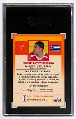 2013 Fleer Retro Rookie #47 Giannis Antetokounmpo Autograph Card