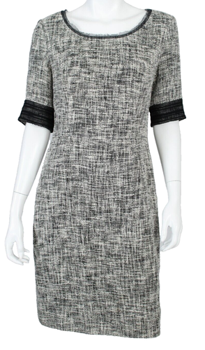 JASON WU Resort 2011 Black & White Melange Cotton Blend Tweed Sheath Dress 10