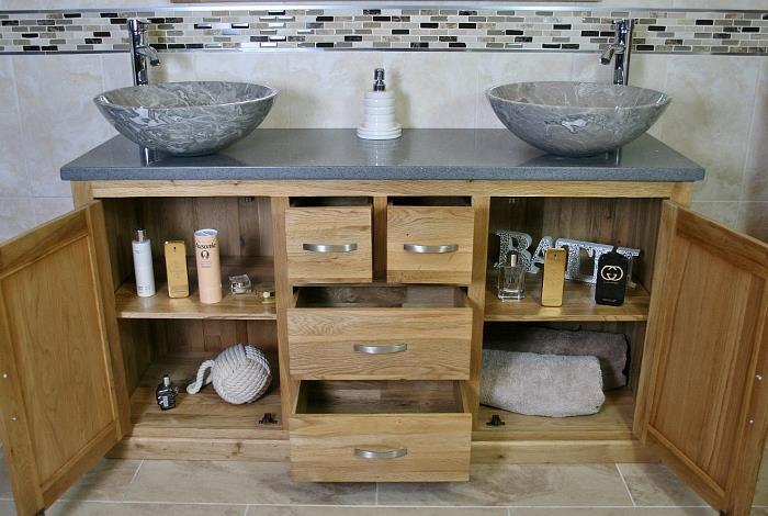 Rovere MASSELLO Armadietto bagno Mobiletto doppia ciotola ciotola ciotola di marmo rubinetto lavabo Plug 603 Multi 57202d Rovere MASSELLO Armadietto bagno Mobiletto doppia ciotola ciotola ciotola di marmo rubinetto lavabo Plug 603 Multi 57202d