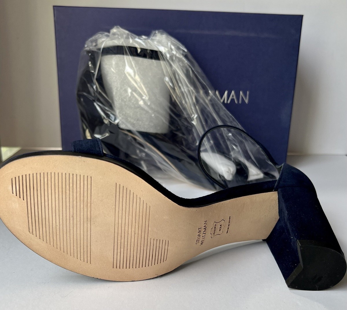 Stuart Weitzman $475 Nearlynude Ankle Strap Sandal Heel Nice