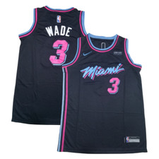  3 Dwyane Wade Youth's Stitched Jersey Black/Blue/White