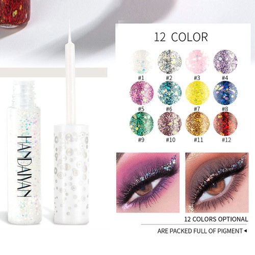 Eye Makeup Glitter Sequins Liquid Eyeshadow Diamond Eyeliner Waterproof Make Up - Picture 5 of 23