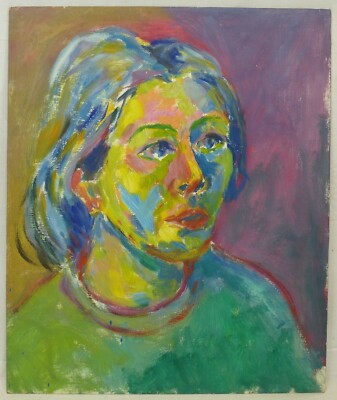 (B1571) Ölgemälde ''Portrait ~ Junge Frau'' Jürgen Frisch Berlin (1948-2021)