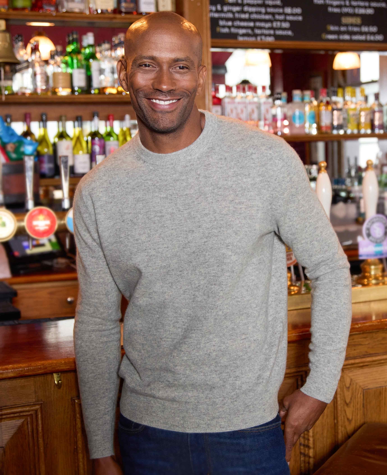 FILA Maglione girocollo uomo Savile Row Company grigio chiaro lana merino cashmere