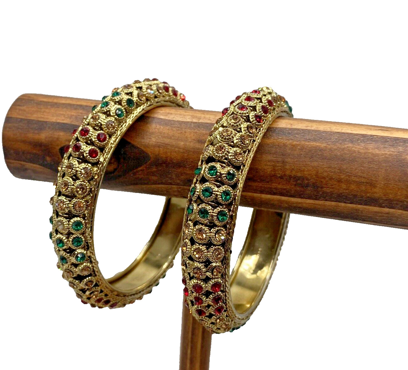 Vintage Statement Bangle Bracelet Set Multicolore… - image 5