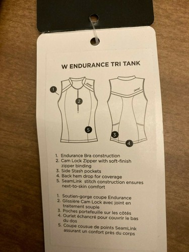 Zoot Endurance Tri Tank Womens Small Sports Bra Biking Jersey Shirt Top Blue NWT - Picture 5 of 12
