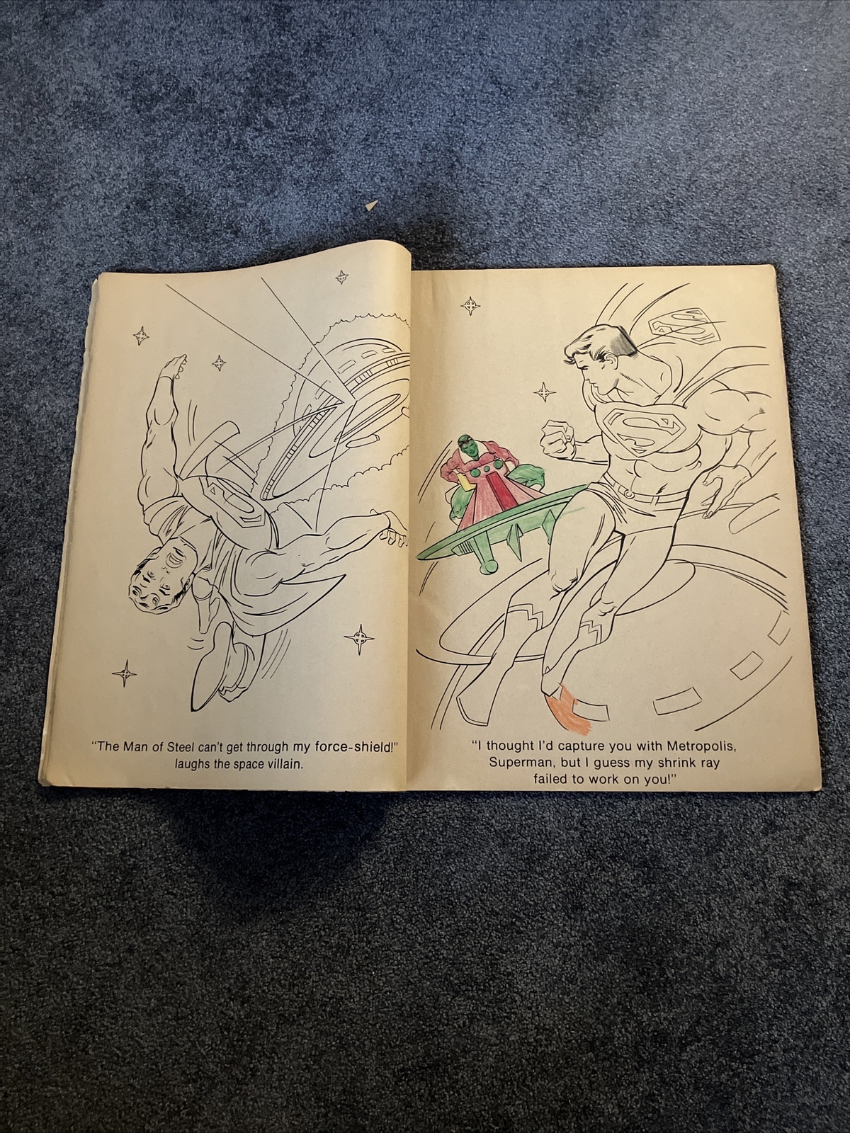 Vintage SUPERMAN Giant Story Coloring Book, Brainiac’s Earth-Shattering ...