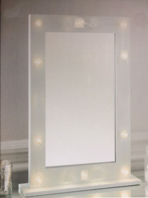 NEU 31 CM WEISS BELEUCHTET SCHMINKTISCH HOLLYWOOD SPIEGEL 10 LED MAKE-UP WEIHNACHTSGESCHENK