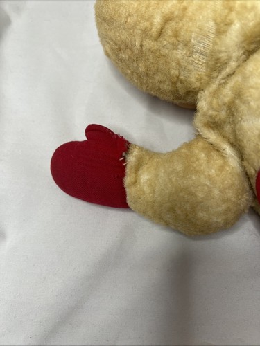 Vintage Rubber Face Sleeping Baby Plush Red White Christmas Stuffed Toy - Picture 8 of 10