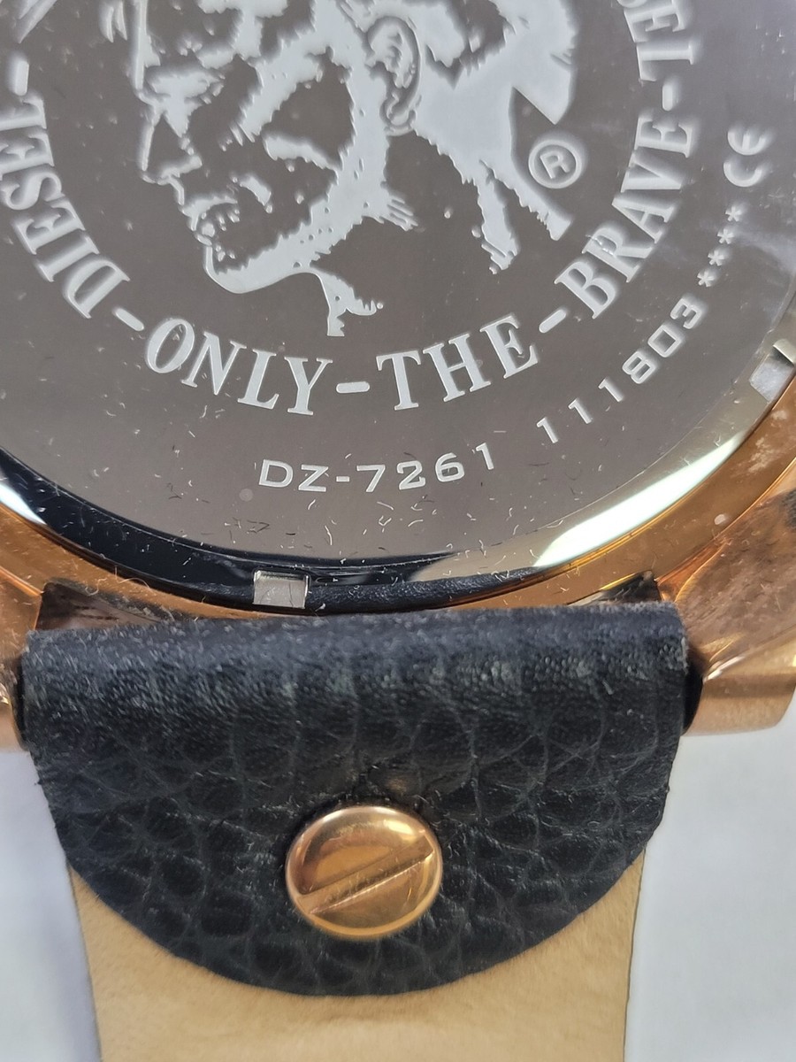 DIESEL Big Daddy DZ7261 Black Leather Band Quartz Men's Watch 45mm