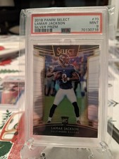 2018 PANINI SELECT LAMAR JACKSON SILVER PRIZM ROOKIE PSA MINT 9!!