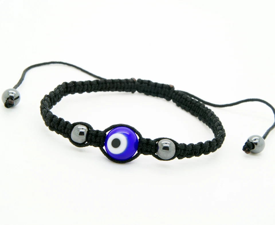 Сглаз удачи браслет стекла синий регулируемый размер нейлона шнур - Изображение 2 из 4