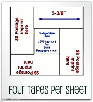 1/4 Case = 10 boxes = 6,000 labels Standard Size 5X5 Pinwheel Postage Meter Tape