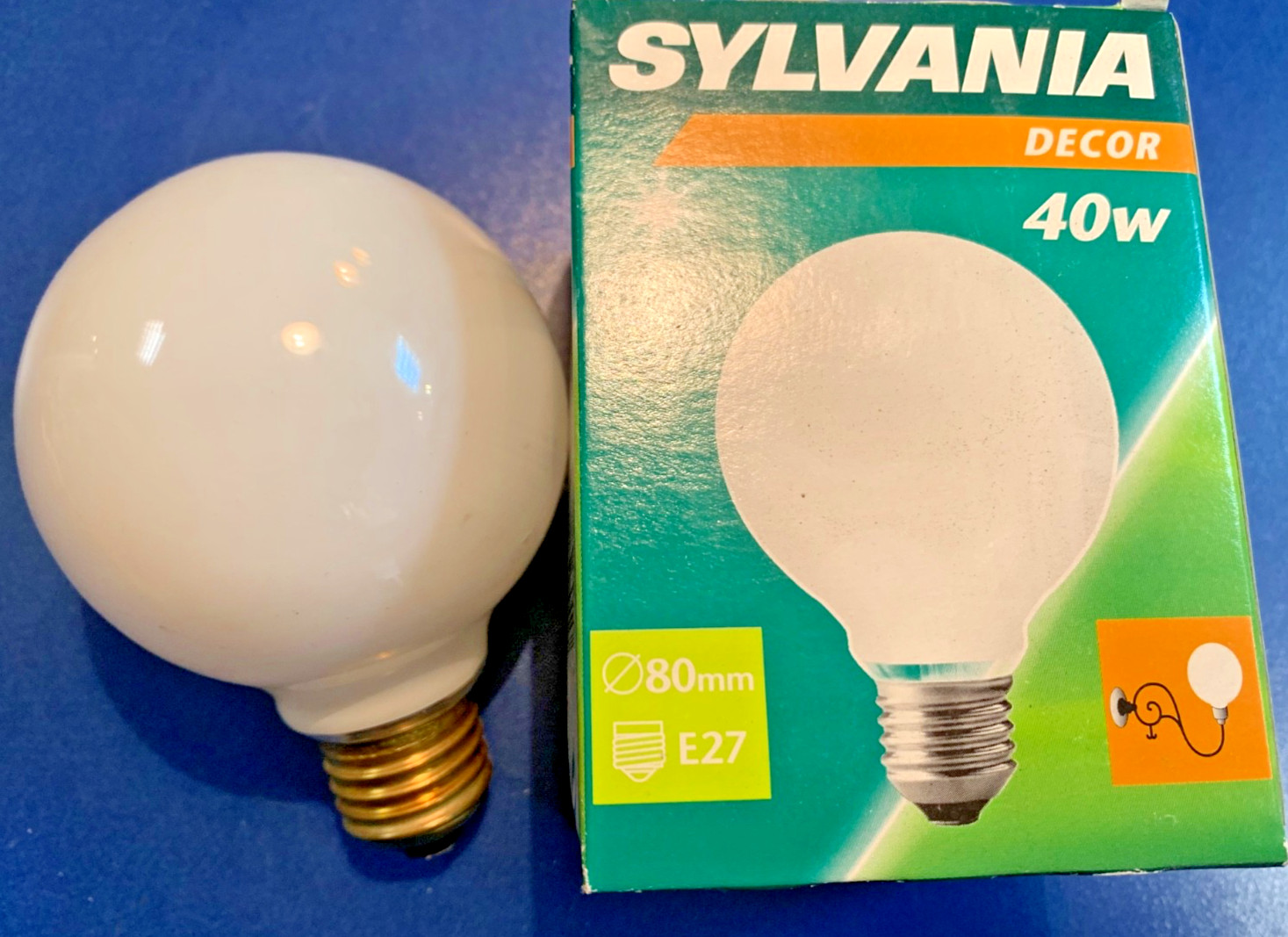 Sylvania Decor Globe E27 40W G80 Opal Globe Lamp 230V Dimmable