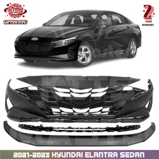 Front Bumper Cover Kit & Grille Assembly For 2021-2023 Hyundai Elantra Sedan