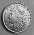 1921-P  AU CIRCULATED  MORGAN SILVER DOLLAR 90% SILVER $1 US COIN -NICE!  M21-14