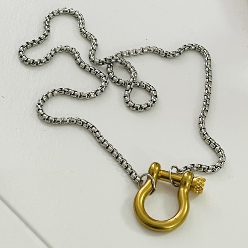 18K vergoldet Karabiner Halter Halskette Edelstahl Damen Schmuck