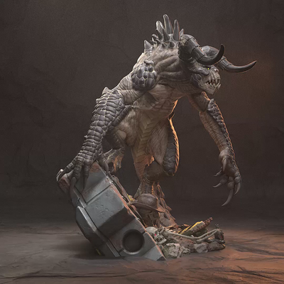 Deathclaw - Fallout 1/10 Scale Statue 3D Print Model Kit Unpainted