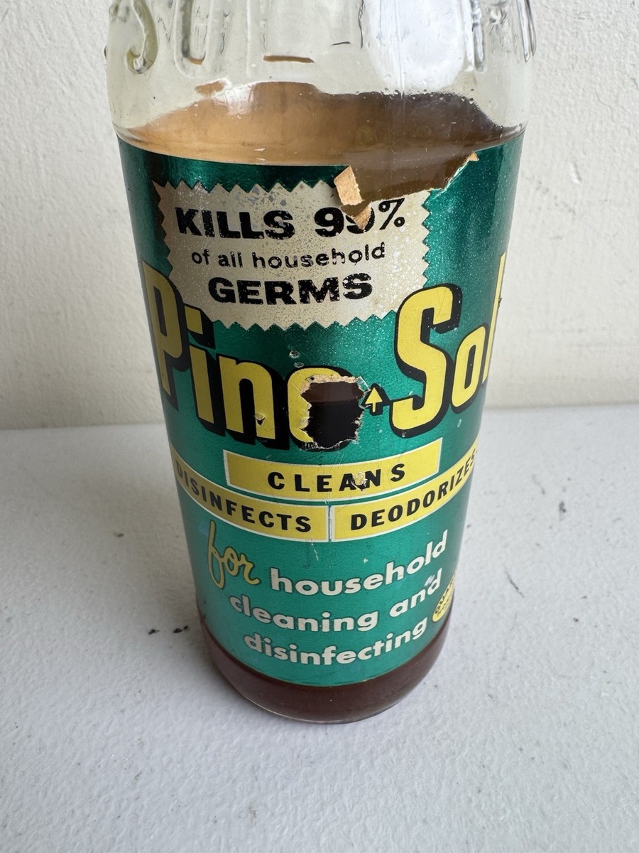 Vintage 1958's Pine Sol Glass Bottle One Pint Advertising Product
