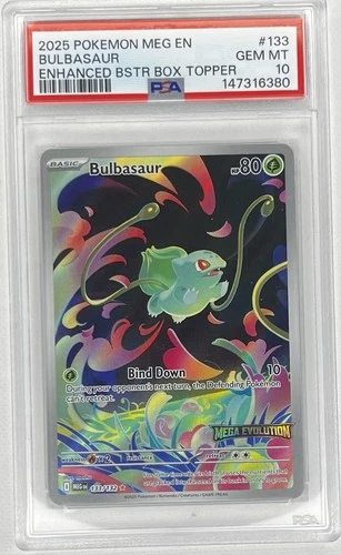 2025 Pokemon MEG EN Bulbasaur #133 Box Topper PSA 10 GEM MT