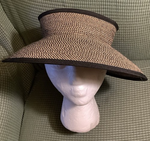 SunDay Afternoons Brown & Black Tweed Open Top Garden Visor Women's Packable