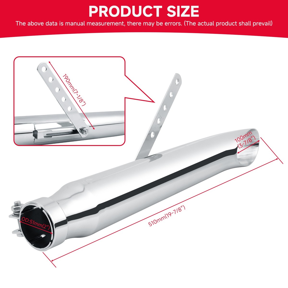 2x For Harley V-Rod Muscle Slip-On Racing Exhaust Muffler Pipe