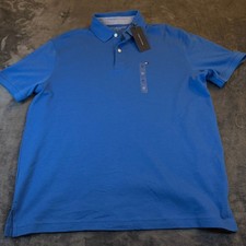 Tommy Hilfiger Blue Short Sleeve Polo Shirt Mens Medium Preppy Workwear NWT