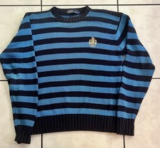 VTG Polo Ralph Lauren Striped Knit Crewneck Sweater Crown  Crest Logo 80  s Sz S