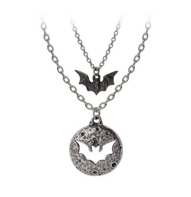 Moon And Bat Friendship 2 Necklaces Alchemy Gothic Luna Roost 