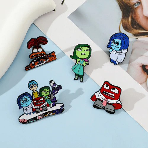 Disney Film Inside Out 2 Emaille Pins Metall Brosche Kawaii Freude Traurigkeit Wut - Bild 9 von 29